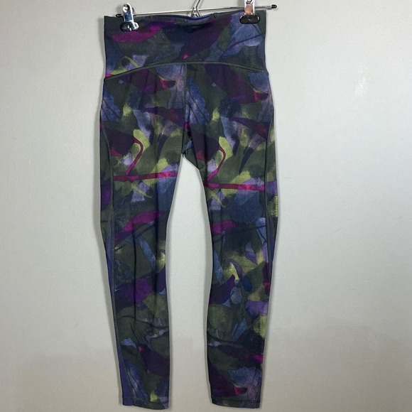 Lululemon Wunder Under mid-rise leggings watercolor in Aura purple green size 6 - Picture 2 of 6